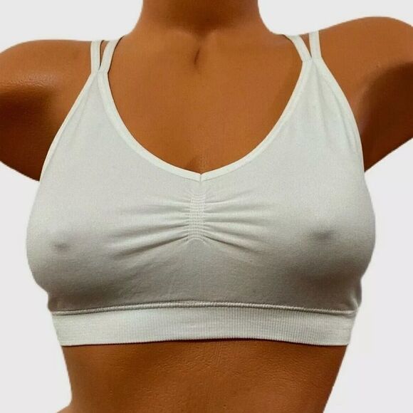 Victorias Secret sexy Seamless Mesh racerback unlined bralette bra Snow White - Picture 2 of 2